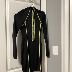 Black & Lime green dress